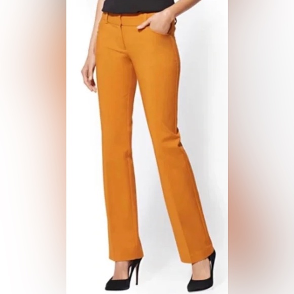 Mustard Yellow Straight Leg Pant Stretch Office-wear Never worn Sz. 2 - Picture 4 of 8